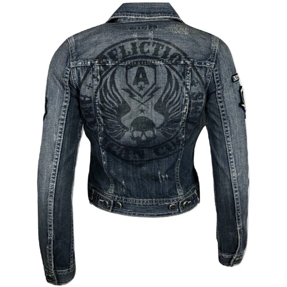 AFFLICTION Women's DENIM JACKET THUNDER JACKET - Picture 2 of 9
